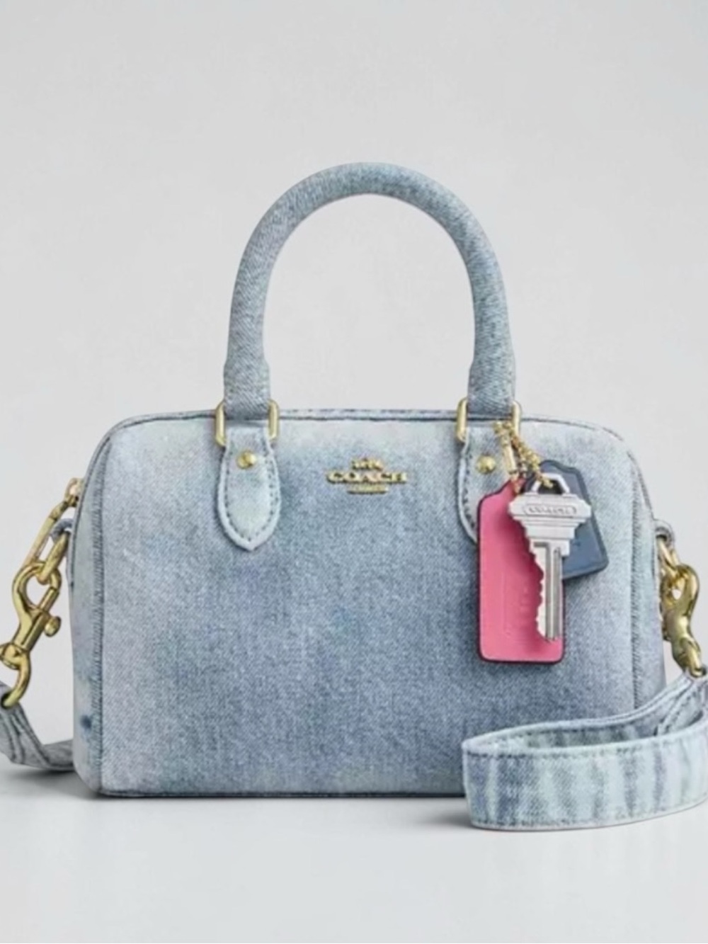 Coach Mini Rowan CDY30 Loved Denim Bag NWT Crossbody Charm Bag Sold Out